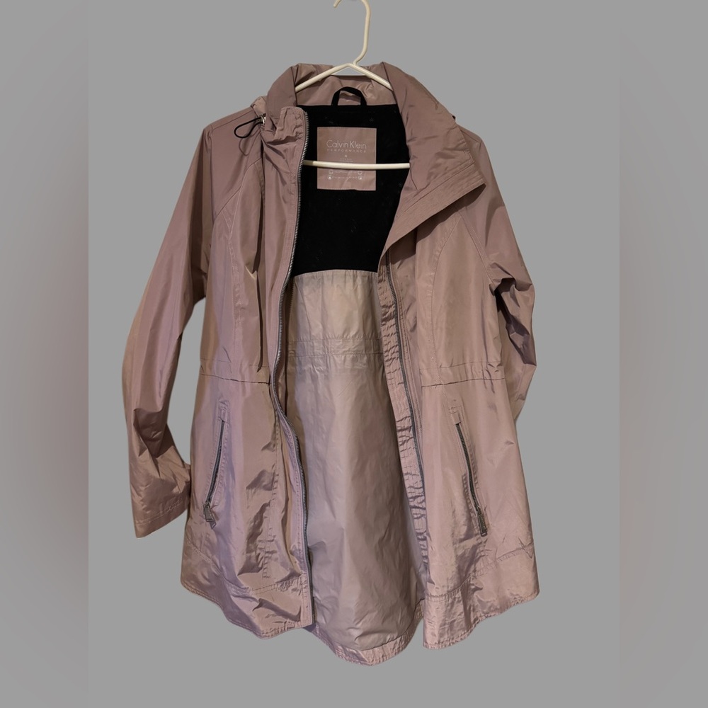 Calvin Klein Performance Rain Coat Jacker Rose Gold Medium